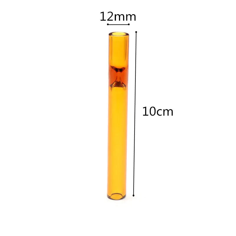 Transparent pink glass telescopic smoke pipe with clear straight suction nozzle