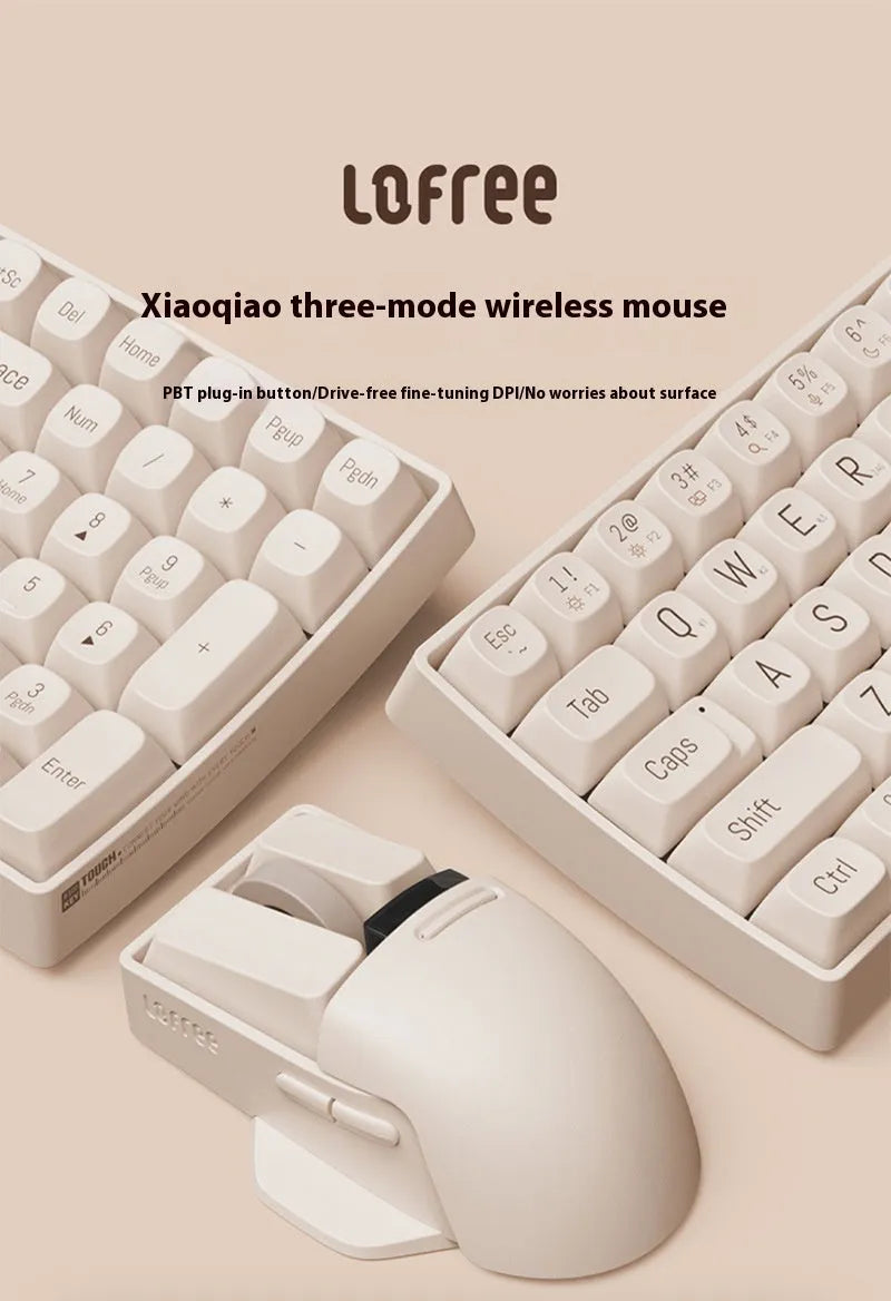 Tofu colour wireless mouse with three connectivity modes and adjustable DPI settings up to 4000dpi