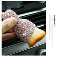 PVC car interior cleaning brush in white pink black colours measuring 10cm length 5cm width