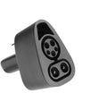 Black Tesla charging plug conversion adaptor with dustproof design and copper-silver pins