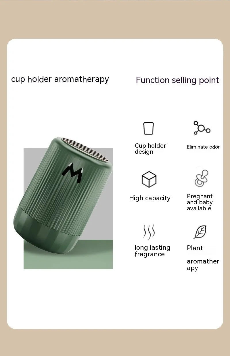 Solid car aromatherapy decoration cup measuring 10x6cm with four fragrance options