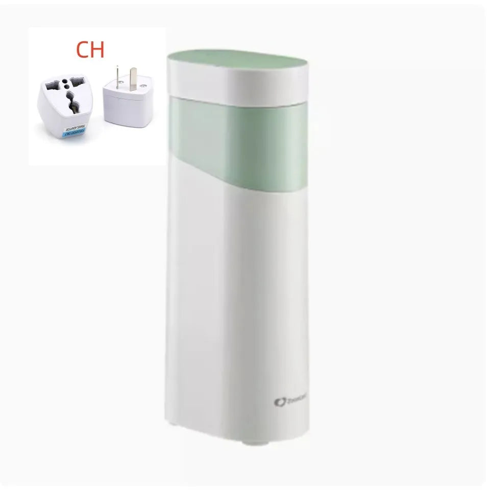 Compact black instant water dispenser with digital temperature display and water tank