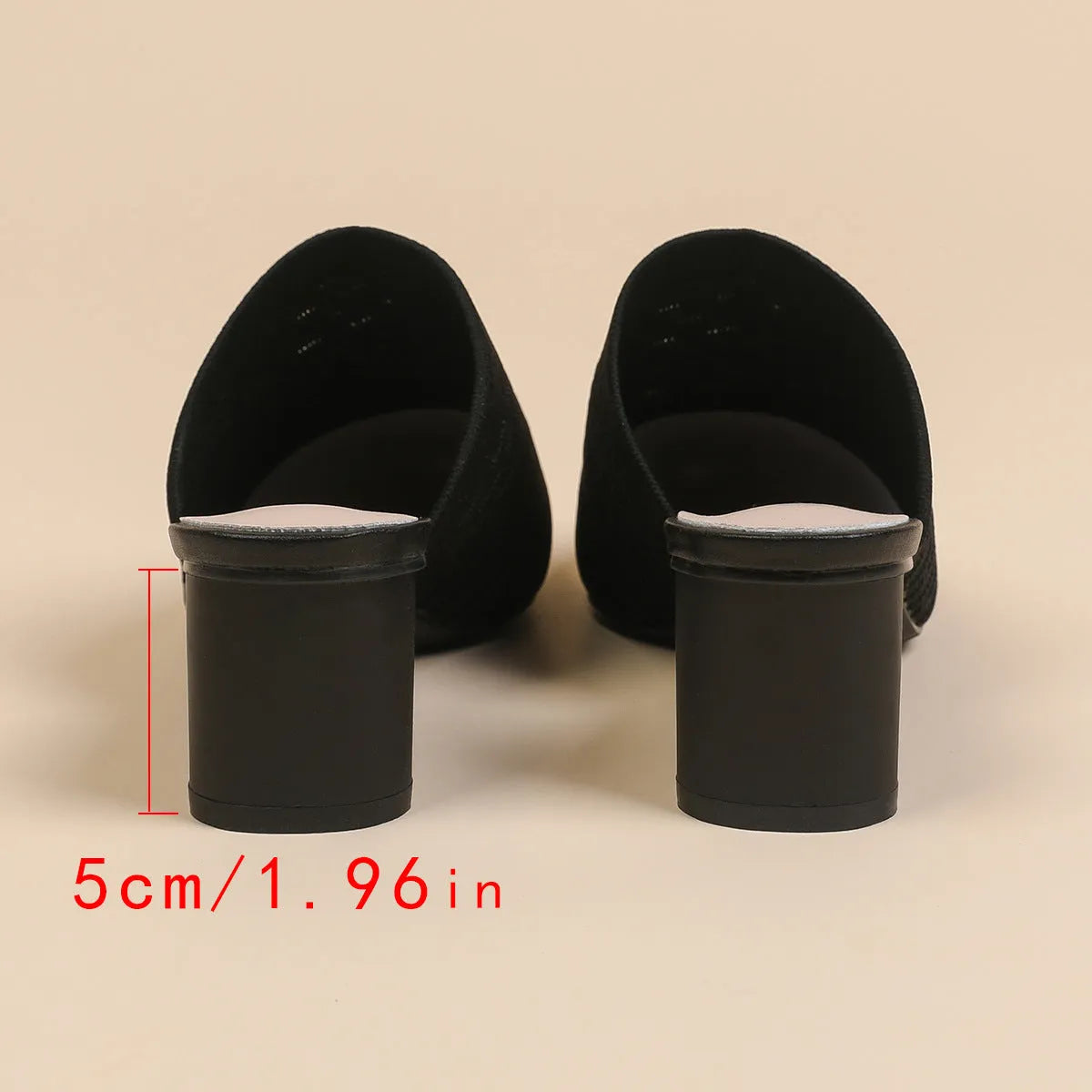 Women's pointed toe toe cap sandals with a chunky 5cm heel in a fishing line colour.