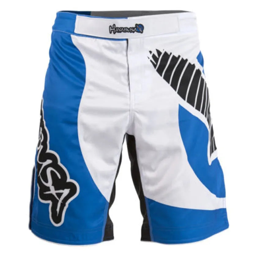 Free kick fighting training loose shorts in Lycra fabric, available in black, blue, and red, Asian sizes M to 3XL