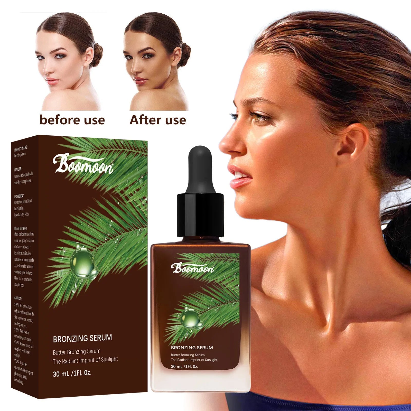 Bronze Black 30ml nursing care solution bottle measuring 101mm by 45.3mm.