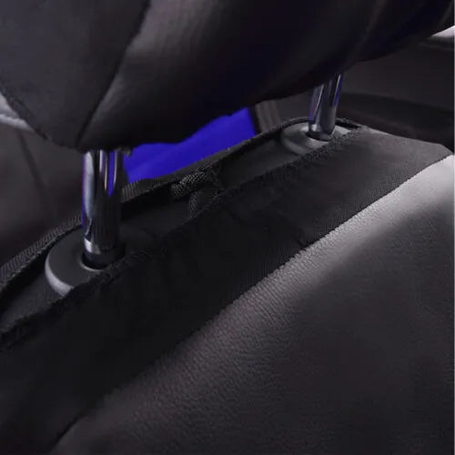 Artificial leather car seat covers in multiple colours with hook attachments for front and rear seats