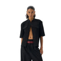 Black handmade Red Eye design half sleeve hunting shirt with loose fit and shirt collar