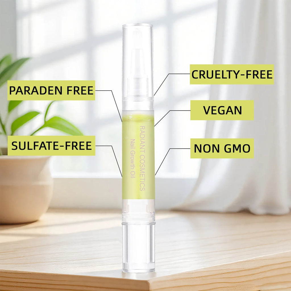 3ml nail growth oil bottle with brush applicator for wash-free nail treatment