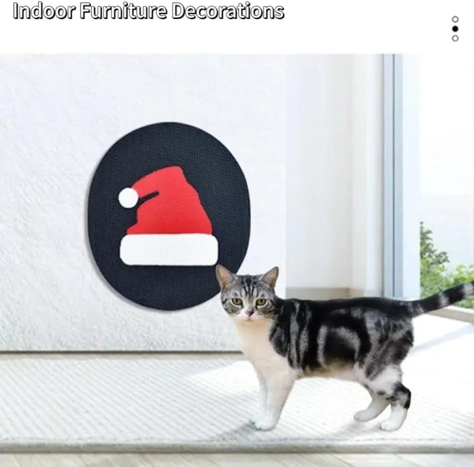 Wall mounted vertical cat scratcher with corrugated cardboard surface