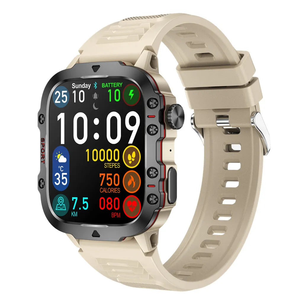 QX11 Smart Bluetooth Watch with TFT screen showing fitness metrics on black zinc alloy case