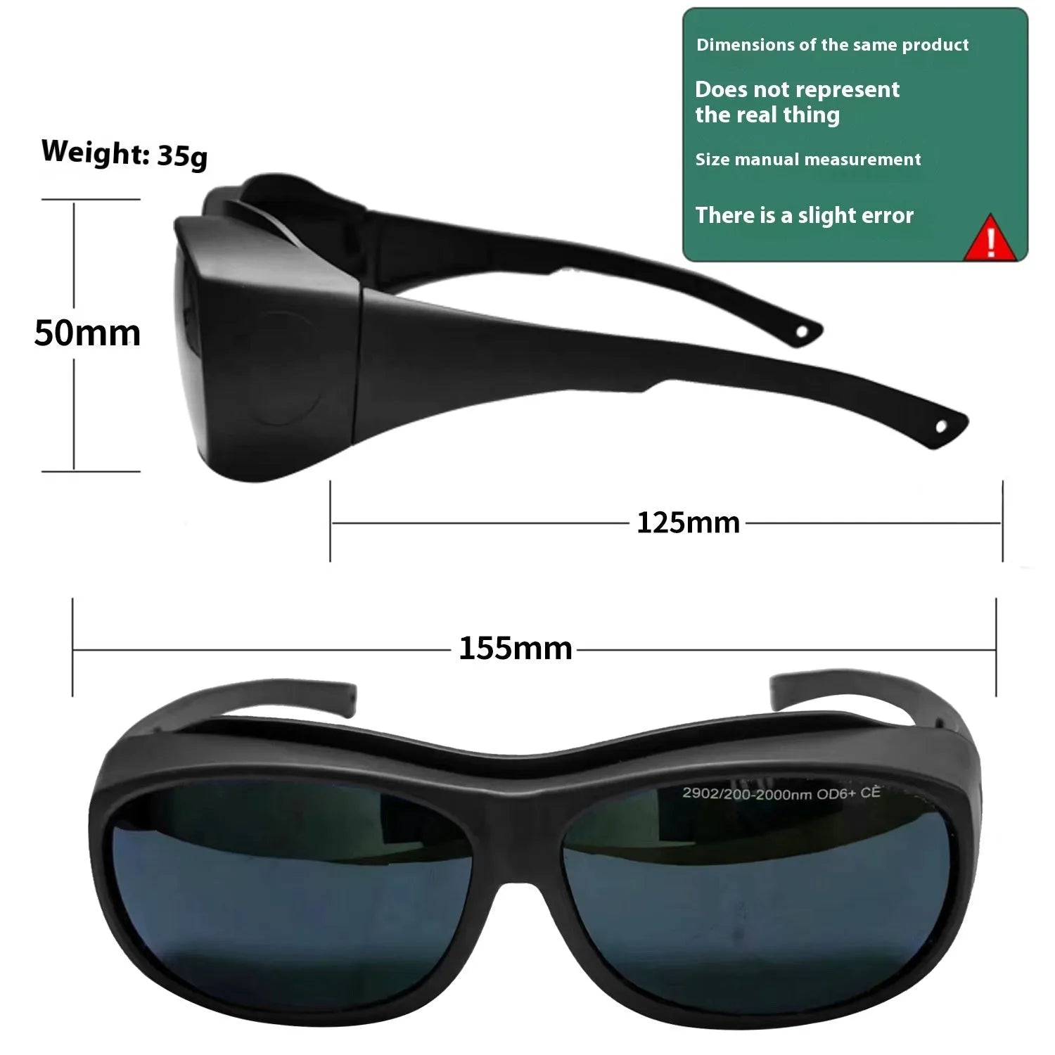 Photon skin rejuvenation and welding laser protection goggles with clear polycarbonate lenses.