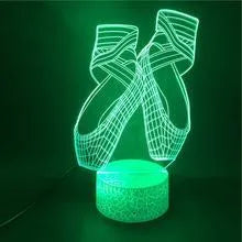Ballet dancing shoes 3D LED night light with remote control showing colour changing display