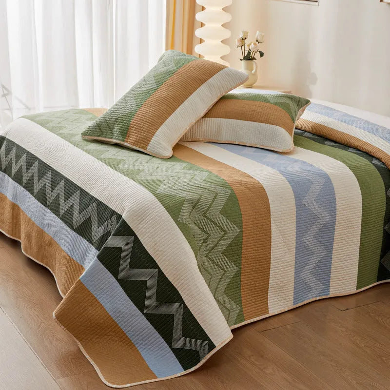 Pure cotton printed bed sheet set in a modern simplicity style for a 2.2 metre bed.