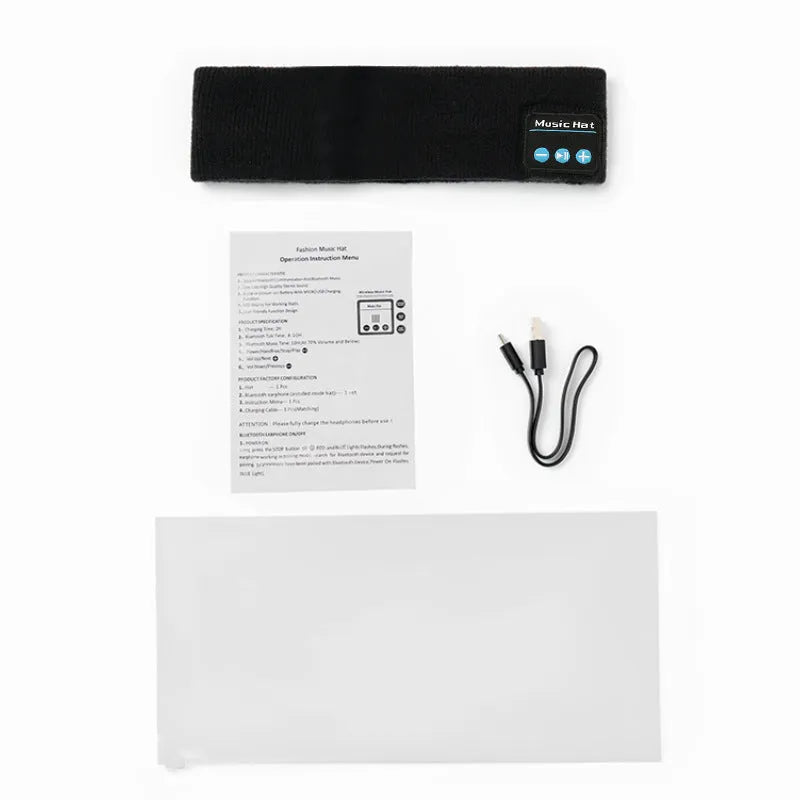 Bluetooth 5.4 sports headband with removable washable cover in black, dark grey and grey-white colours