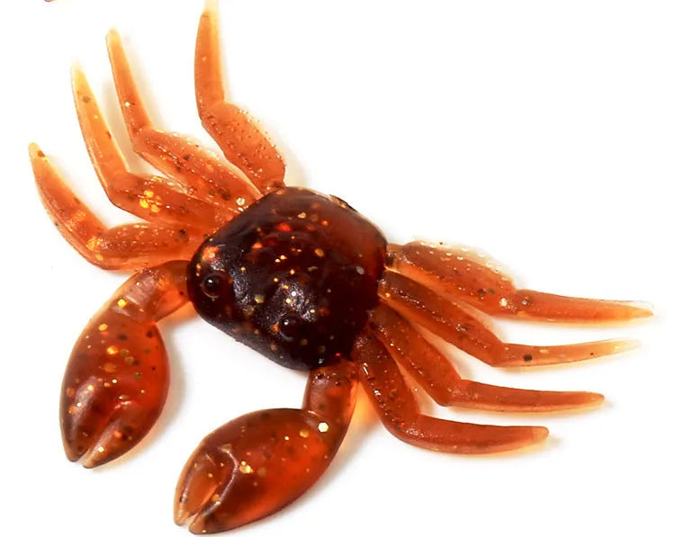 8cm PVC soft crab fishing lure in red and brown colour variations