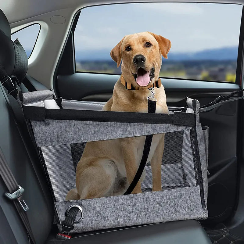 Black Oxford cloth dog travel crate 49x49x38cm collapsible car pet box