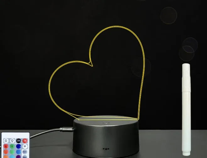 3D acrylic message board with LED night light functions and remote control