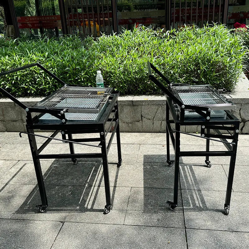 Large foldable charcoal BBQ stove for courtyard and villa outdoor cooking