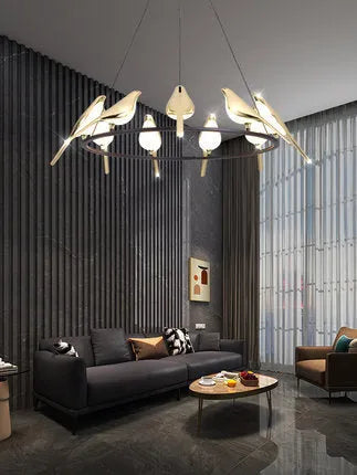 Modern aluminium alloy wall chandelier with adjustable height, shown in single and double-head size options.