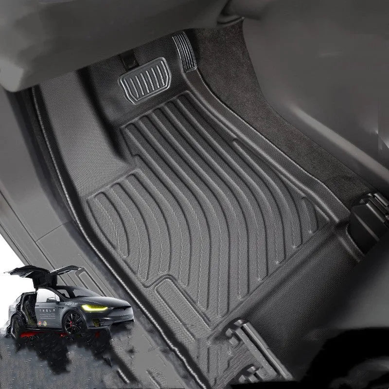 Tesla Model X waterproof TPE floor mats and trunk pad set for 2016-2023 vehicles