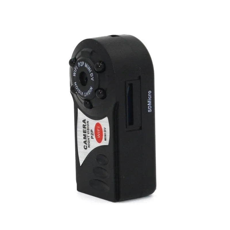 Black wireless Wifi remote camera with LCD screen and optical zoom lens