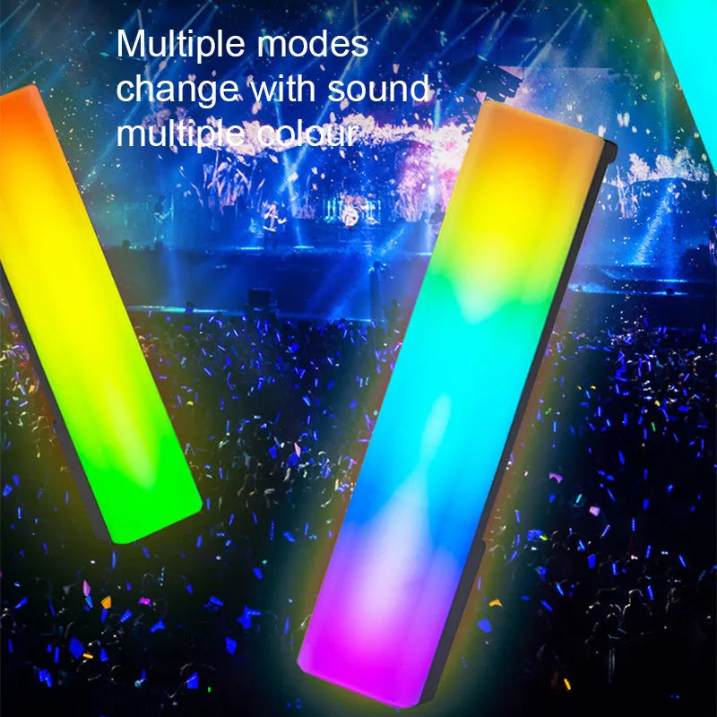 3D RGB light pick-up table top ambiance lamp in white or black shell with voice-activated rhythm lighting