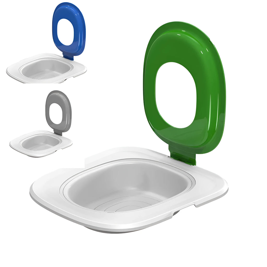 Fifth generation cat litter training mat and tray set in blue colour on a white background.