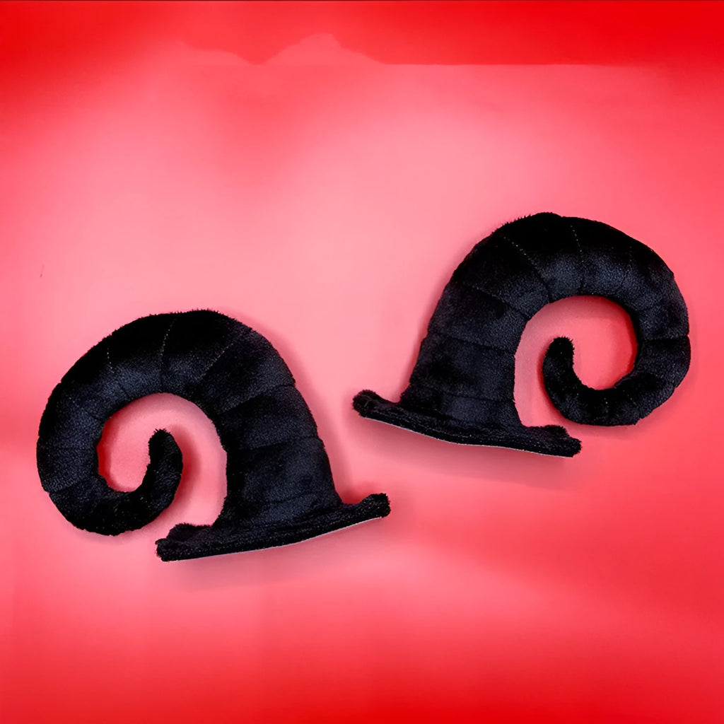 Pair of composite fibre demon horn ornaments for motorcycle helmet decoration