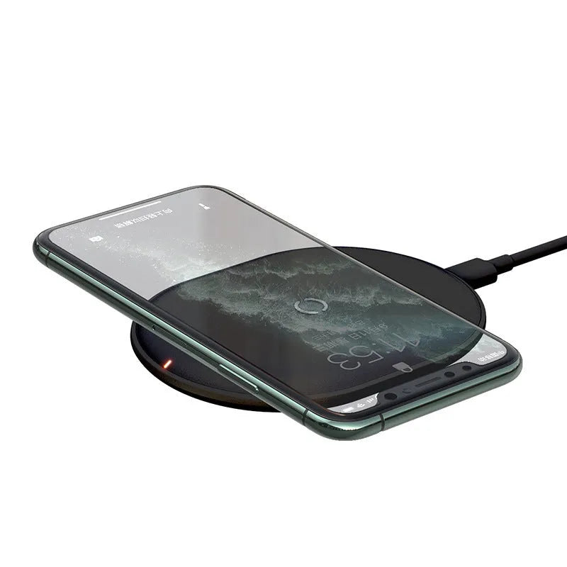 Baseus Rough 15W wireless charging pad in black or white with USB-C connection