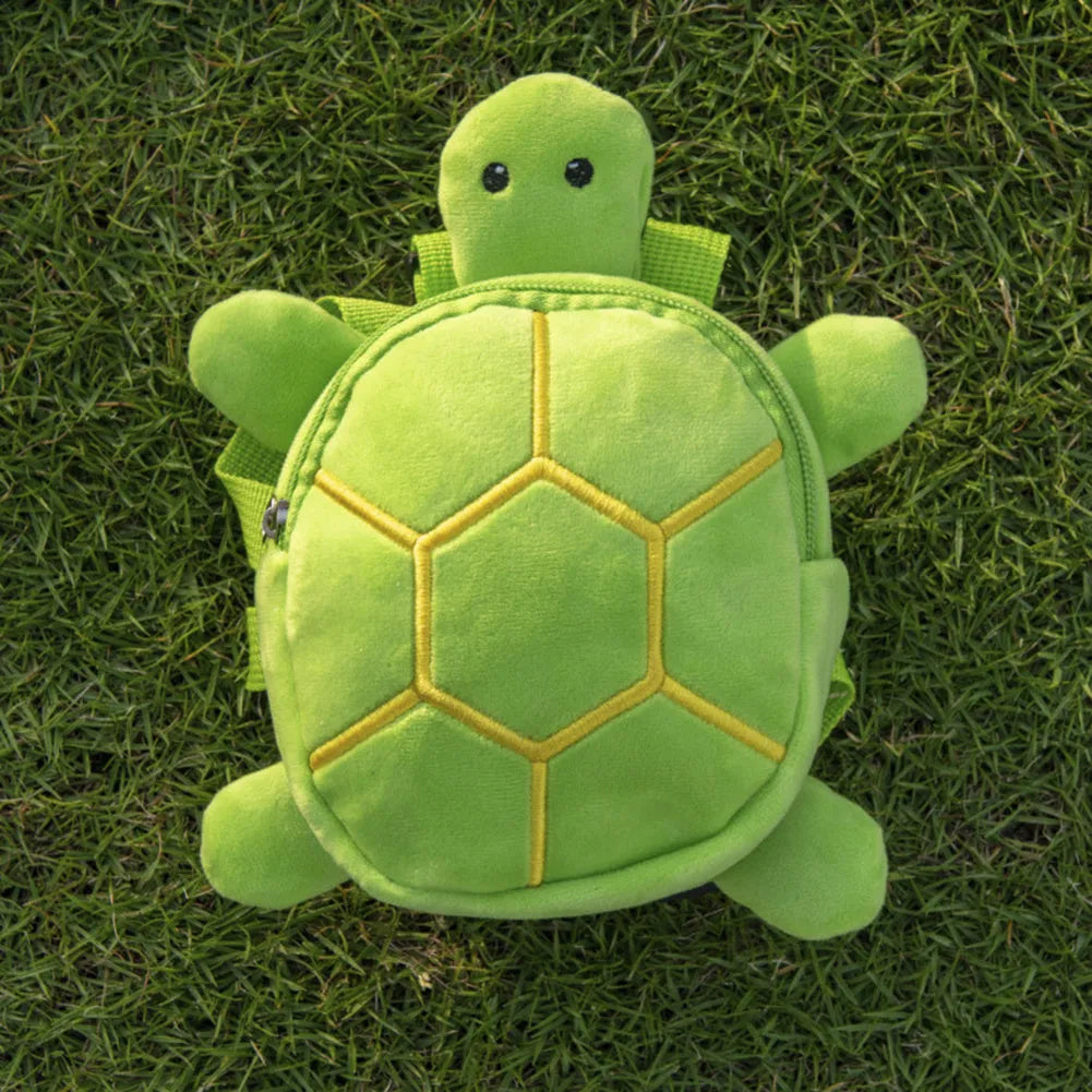 Turtle-shaped velvet dog backpack harness with metal zipper in four colour options