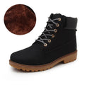 Men's pink Martin boots with velvet lining showing round toe and front lace-up design