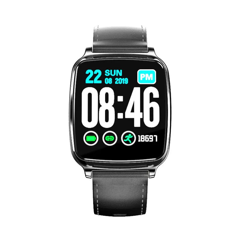 M8 smart bracelet with heart rate monitoring on a wrist, showing the zinc alloy body and TPU sports strap