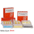 Reels of yellow, black, blue, and Nitto gum coloured SMT double-sided splicing tape in 8mm, 12mm, 16mm, and 24mm widths.
