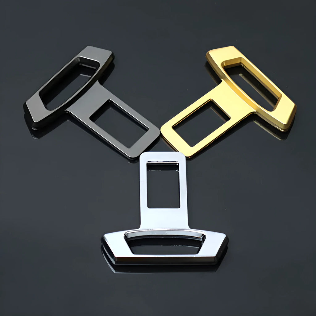Metal car door panel silencer insert showing three colour options: matte black, gold, and silver