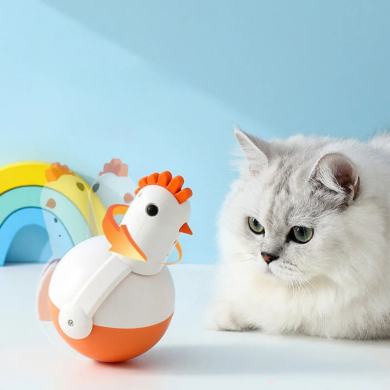 Green or orange electric cat toy with chicken and glass laser featuring automatic motion activation