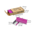 Box of 1000 metal stitching needles in rose gold, black, purple, and rose red colours for office use