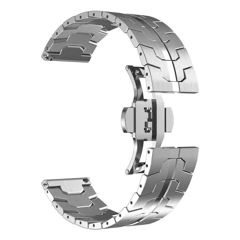 Stainless steel watch strap for Samsung Galaxy Watch in silver, black or titanium colour