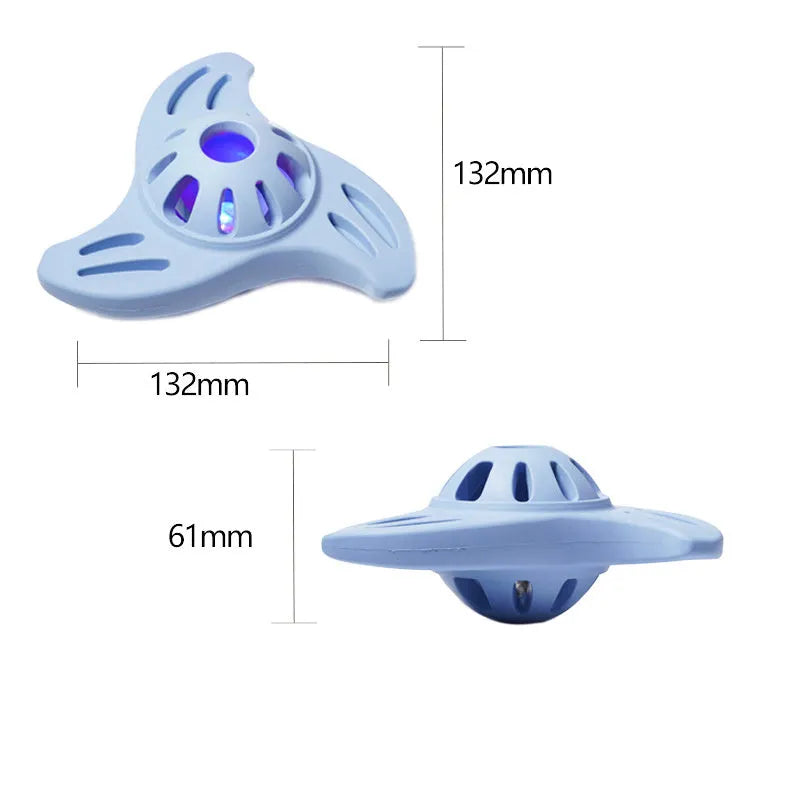 Blue boomerang-shaped molar dog chew toy for medium and large breeds