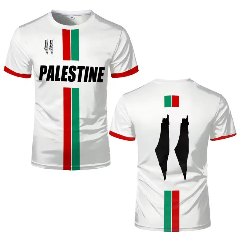 Men's black 3D printed football t-shirt with stereoscopic pattern and half sleeves