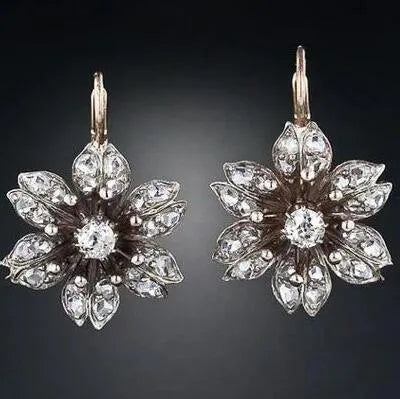 Silver retro fashion creative alloy earrings with electroplated finish for women.