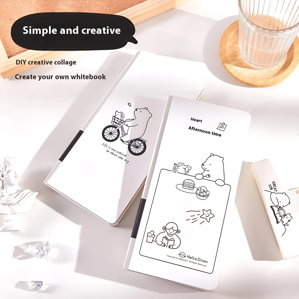 Small simple style plaid journal notebook with paper cover, includes stickers, for children.