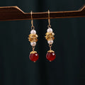 Vintage court style geometric retro alloy earrings with electroplated finish in colour earrings 6#