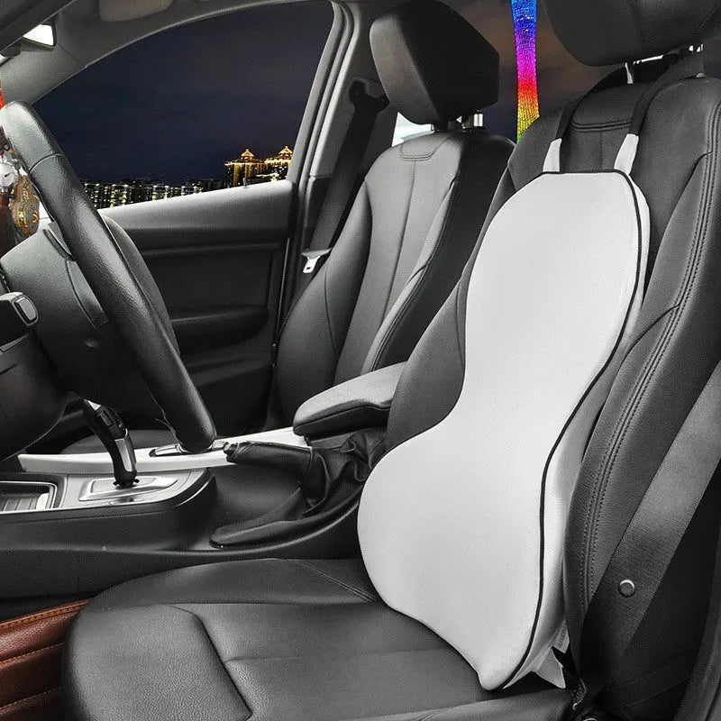 Memory cotton car waist back cushion in black, coffee, grey and off-white colours