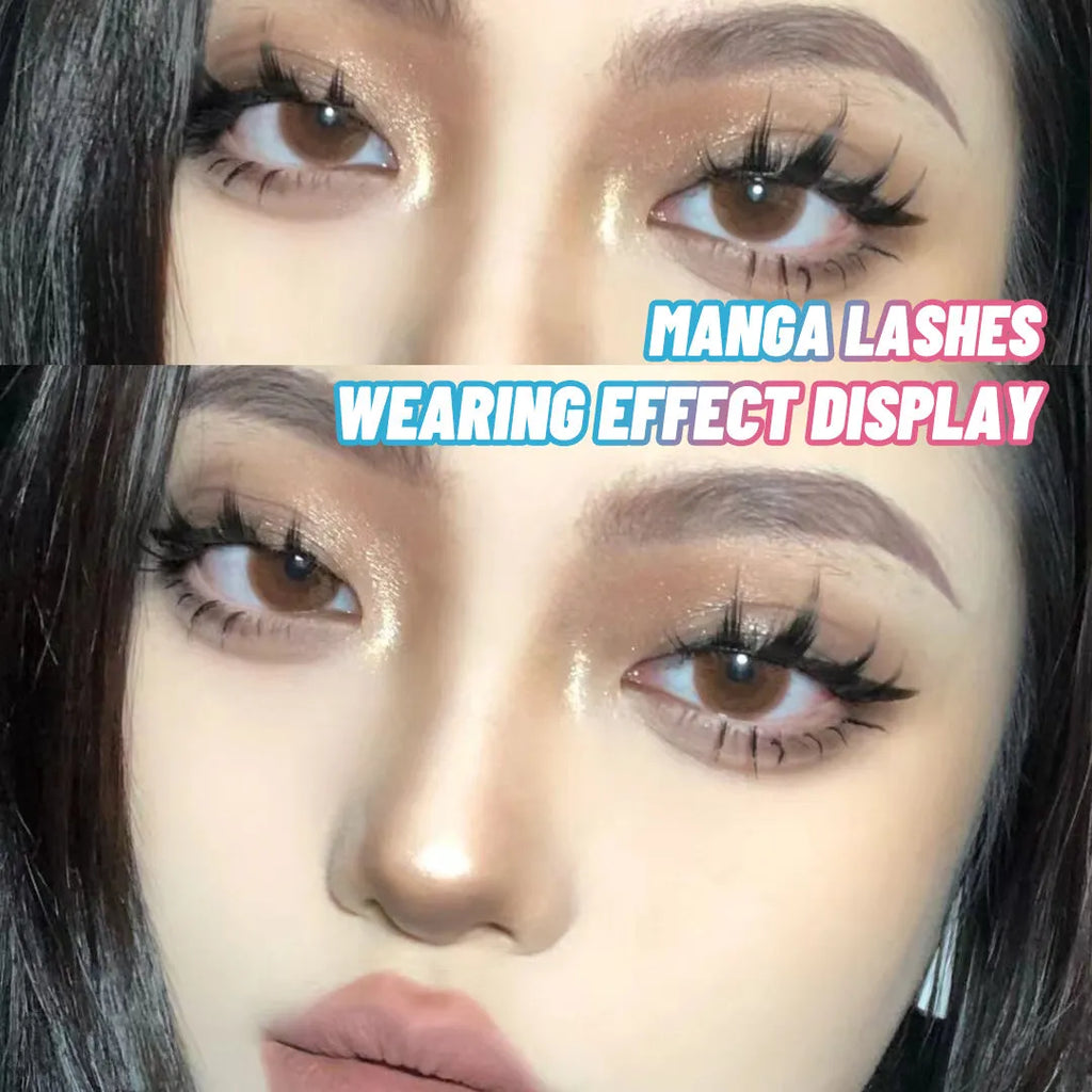 Set of 15 pairs of natural wispy false eyelashes for manga cosplay and Korean makeup styles 007 008 009