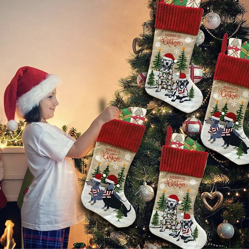 Christmas tree pendant gift bag for pet ornaments with fireplace design