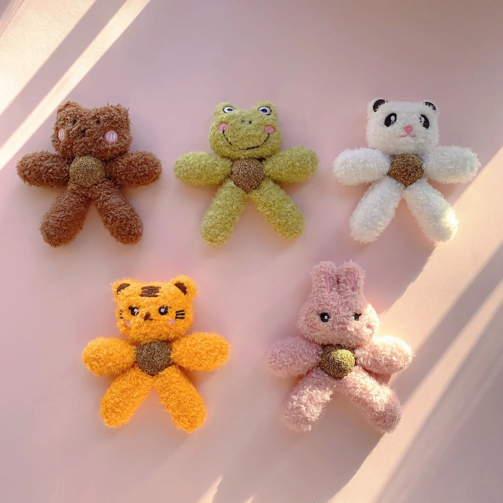 Indoor catnip chew ball toy for cleaning kittens teeth in animal designs