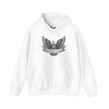 Solid colour cotton blend pullover hoodie for men and women on a hanger