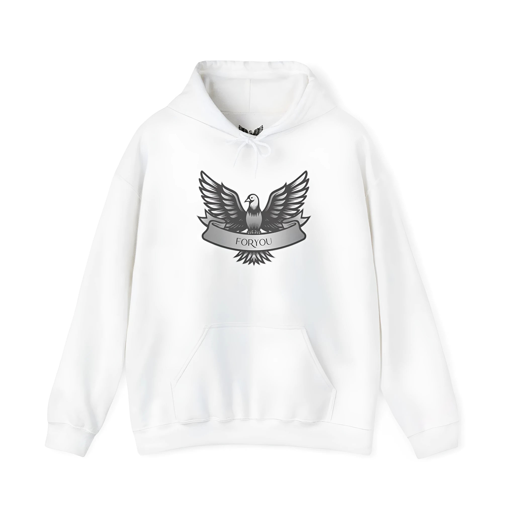 Solid colour cotton blend pullover hoodie for men and women on a hanger