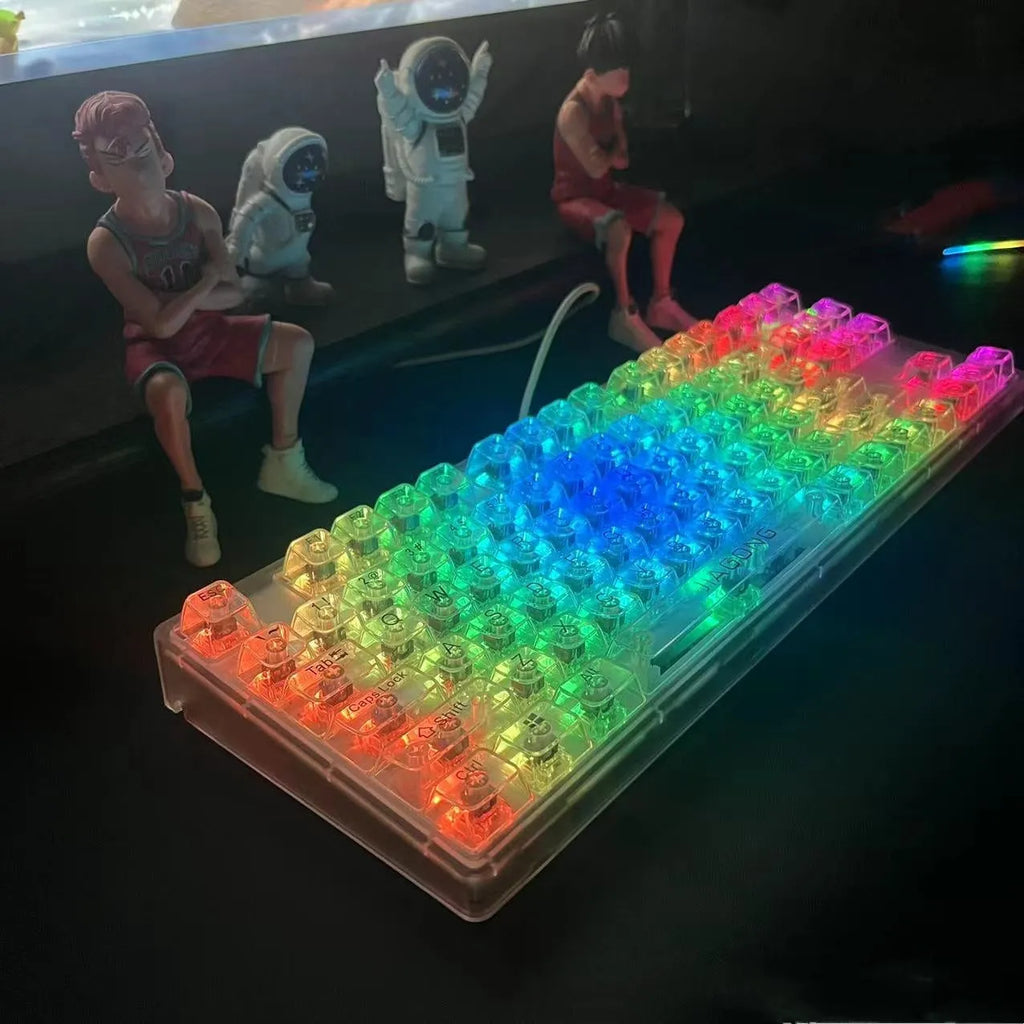 132 transparent plastic key caps for mechanical keyboard replacement and customisation