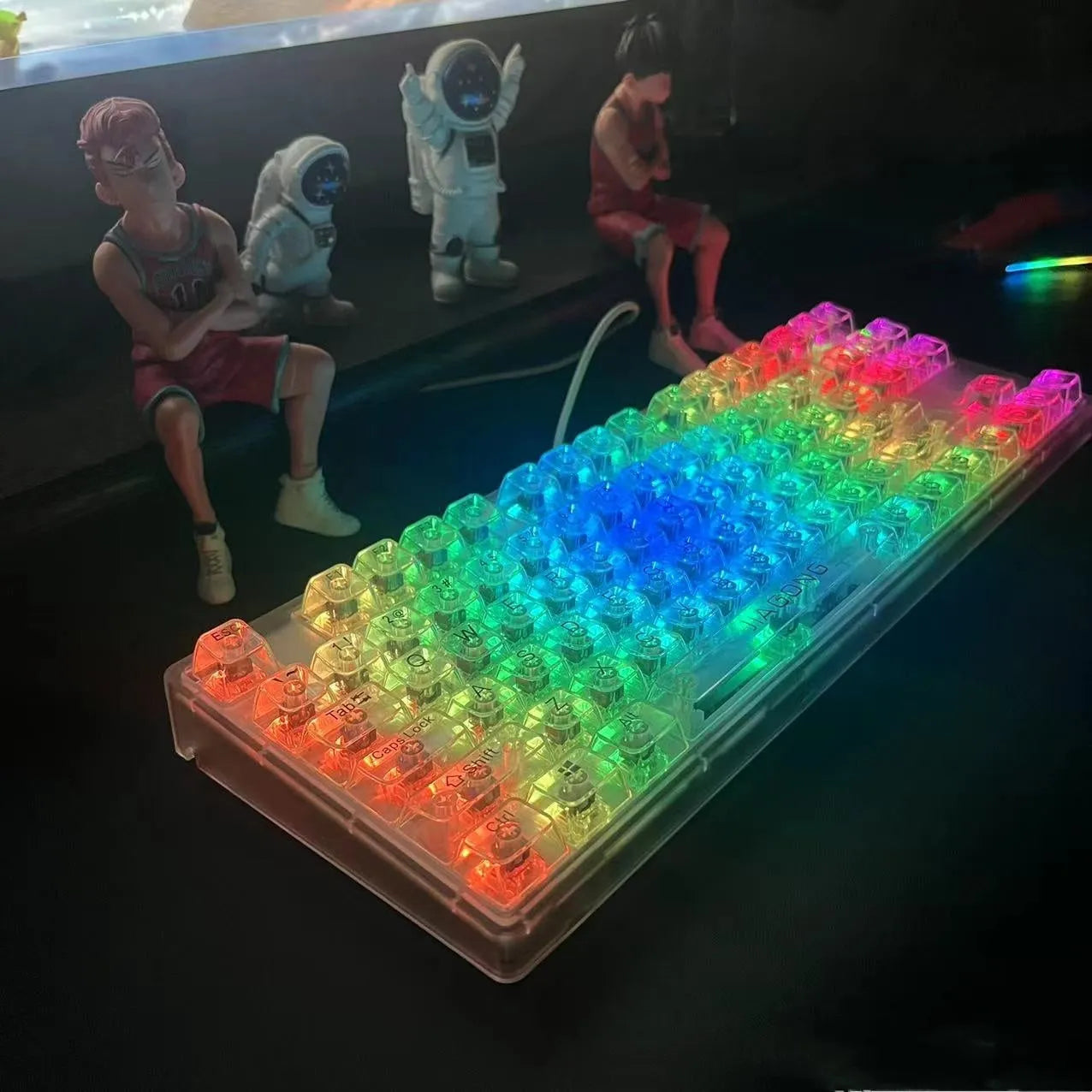 132 transparent plastic key caps for mechanical keyboard replacement and customisation
